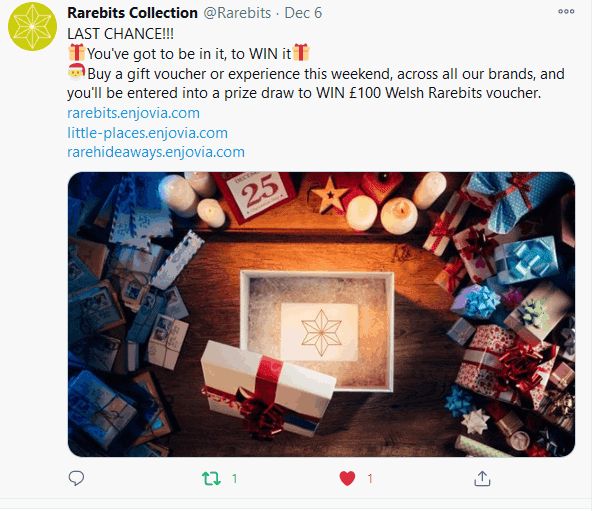 Welsh Rarebits gift voucher promotion