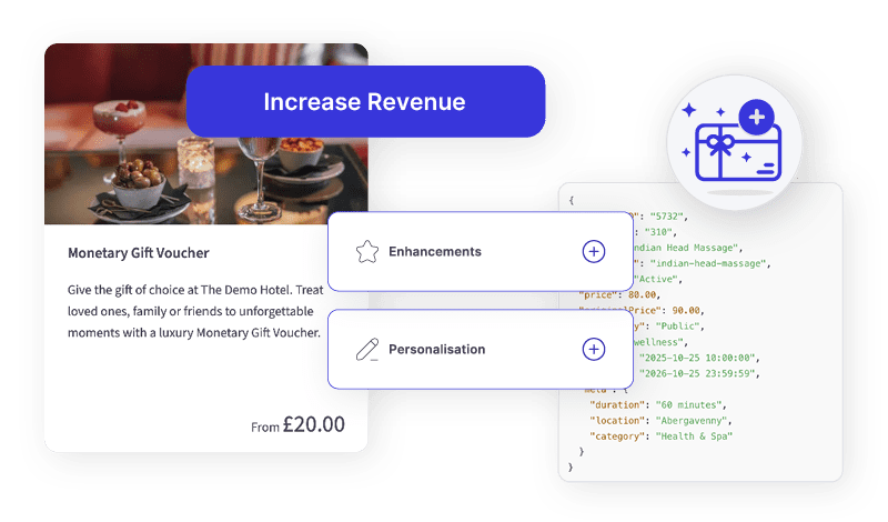 Enjovia Gift Experiences Voucher store features - increase revenue